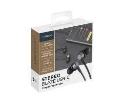 Стереогарнитура Stereo Blaze Type-C, графит, Deppa