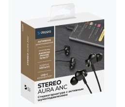Стереогарнитура Stereo Aura ANC, USB-C, черный, Deppa