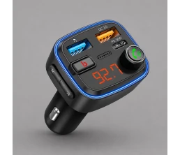 FM-трансмиттер Wave Pro, QC/PD, LED, 48Вт, ENC, Bass boost, черный, Deppa