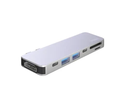 USB-C адаптер для MacBook 7-в-1, серебро, Deppa
