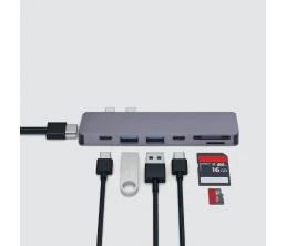 USB-C адаптер для MacBook 7-в-1, серебро, Deppa
