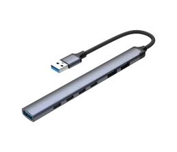 USB-хаб USB-A 3.0 + 2xUSB-A 2.0 + 4xUSB-C, серый, Deppa
