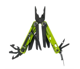 Мультитул Stinger, 107 х 19 мм, 19 функций, сталь, салатовый корпус, стоунвош, в картонной коробке, в комплекте нейлоновый чехол
