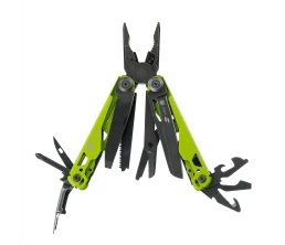 Мультитул Stinger, 107 х 19 мм, 19 функций, сталь, салатовый корпус, стоунвош, в картонной коробке, в комплекте нейлоновый чехол