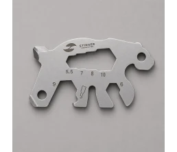 Мини-мультитул карманный Stinger, 55 x 35 мм, 5 функций, медведь, нержавеющая сталь, серебристый, в блистере