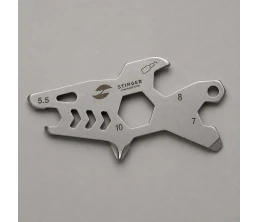 Мини-мультитул карманный Stinger, 60 x 31 мм, 5 функций, акула, нержавеющая сталь, серебристый, в блистере