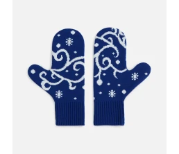 Варежки Adventino, темно-синий (кобальт) с молочным
