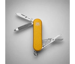 Нож перочинный Stinger, 62 мм, 4 функции, материал рукояти алюминий (золотистый), в картонной коробке