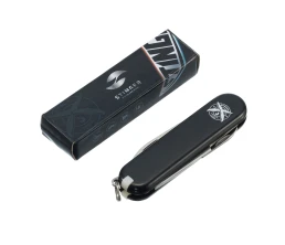 Нож перочинный Stinger, 65 мм, 7 функций, материал рукояти АБС-пластик (черный), в картонной коробке