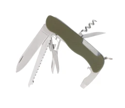 Нож перочинный Stinger, 111 мм, 10 функций, материал рукояти стеклотекстолит G10 (зеленый), в картонной коробке