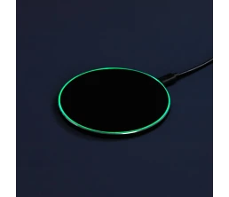 Беспроводное зарядное устройство с подсветкой Lightcore, черное