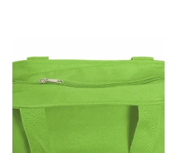 Сумка на молнии Zipper из хлопка 280 г c карманом на молнии спереди, зеленое яблоко
