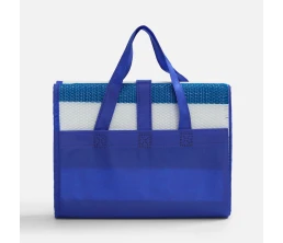 Складной коврик для пляжа и пикника Coastella, синий с белым