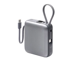 Внешний АКБ NRG Turbo Cable 10000 mAh, 22,5Вт, графит, Deppa