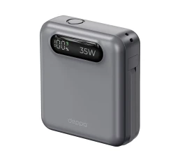 Внешний АКБ NRG Turbo Cable 10000 mAh, 35Вт, графит, Deppa