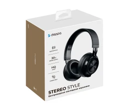 Беспроводные накладные наушники Stereo Style, BT 5.3, 400мАч, черный, Deppa