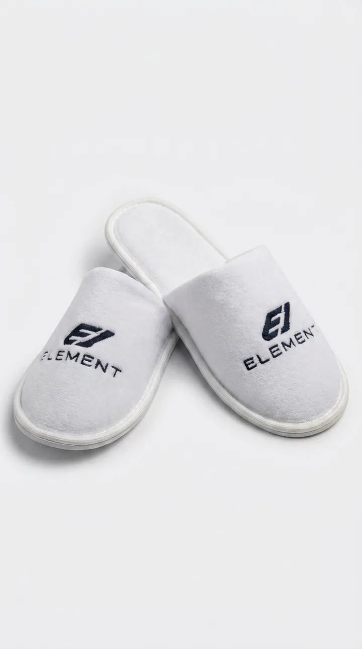 Велюровые тапочки с вышивкой для компании Element