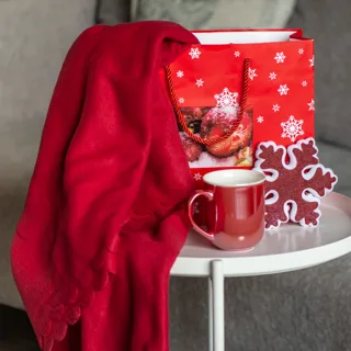 Набор подарочный СHRISTMASWARM: плед, кружка, снежинка в коробке — фото 1