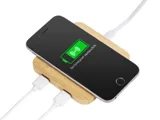 USB-хаб с беспроводной зарядкой из бамбука «Plato», 5 Вт — фото 2
