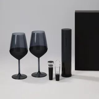 Подарочный набор 2 бокала для вина Блэк Эдишн (Black Edition) + набор для вина Сакраменто (Sacramento) в — фото 1