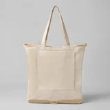 Складная сумка Jute из хлопка и джута с карманом — фото 1
