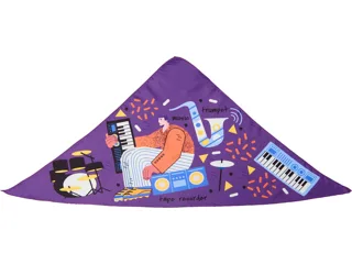 Треугольная бандана с возможностью полноцветной печати — фото 1
