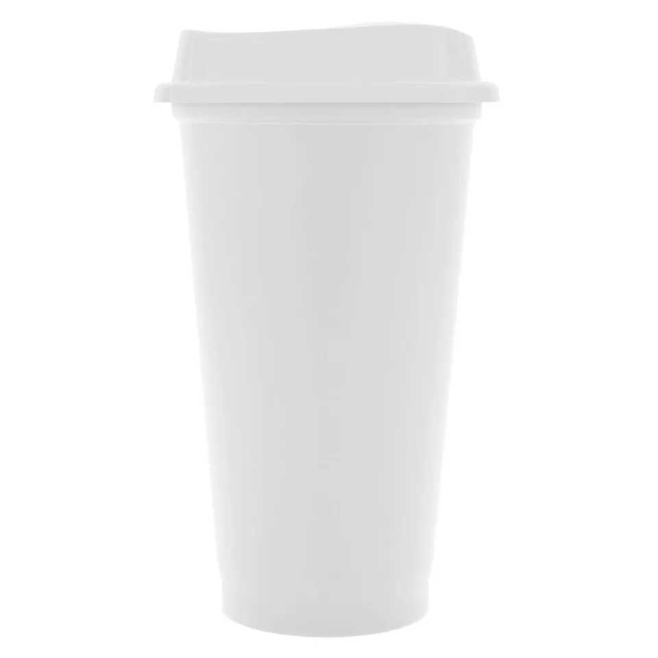 Стакан с крышкой Color Cap White
