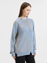 Джемпер Denim свободного силуэта, полушерсть — фото 5
