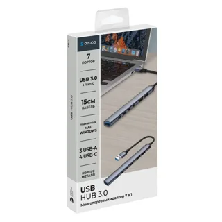USB-хаб USB-A 3.0 + 2xUSB-A 2.0 + 4xUSB-C — фото 3