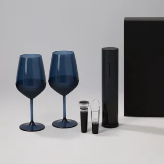 Подарочный набор 2 бокала для вина Сапфир (Sapphire) + набор для вина с электрическим штопором Сакраменто (Sacramento), в — фото 1