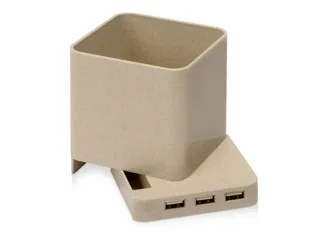 Настольный органайзер Cubic с функциями USB-хаба и беспроводной зарядки — фото 3