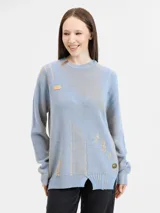 Джемпер Denim свободного силуэта, полушерсть — фото 2