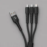 Дата-кабель Armor 3 в 1: micro USB, USB-C, Ligthning, 1.2м — фото 1