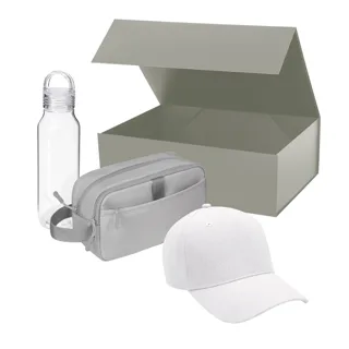 Подарочный набор Фит, Импульс, Бостон (Fit, Impulse, Boston), белый (бейсболка, бутылка — фото 1