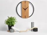 Деревянные часы с металлическим ободом «Time Wheel» — фото 8