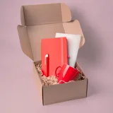 Подарочный набор JOY: блокнот, ручка, кружка, коробка, стружка — фото 4