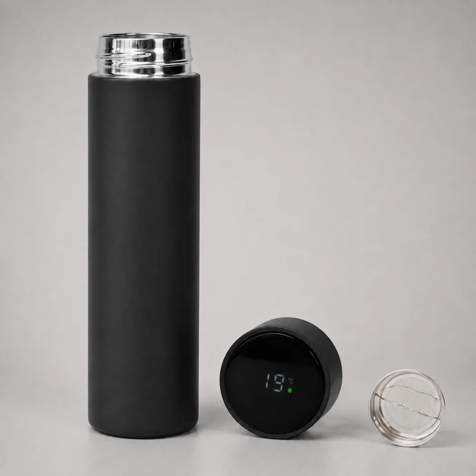 Термос FAMILY MARK LED, soft touch