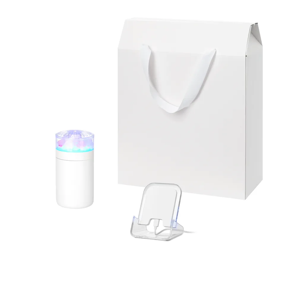 Подарочный набор Кристалл, Глосс НЕО (Crystal, Gloss NEO), белый (увлажнитель воздуха, зарядное