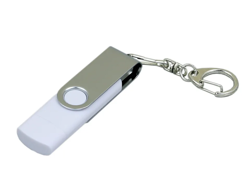 Флешка с поворотным механизмом, c дополнительным разъемом Micro USB