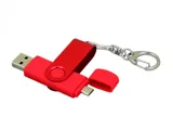 Флешка с поворотным механизмом, c дополнительным разъемом Micro USB — фото 12