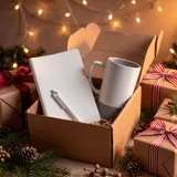Набор подарочный ARTKITS: ежедневник, ручка, кружка с цветным дном, стружка, коробка — фото 4