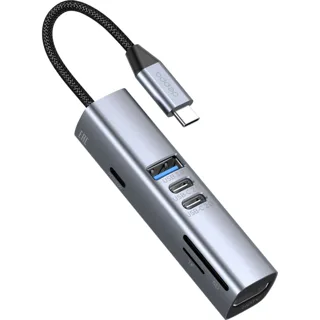 USB-хаб 7 в 1 USB-C - USB-A3.0 + 2хUSB-C + USB-C PD100Вт + HDMI + SD + microSD — фото 2